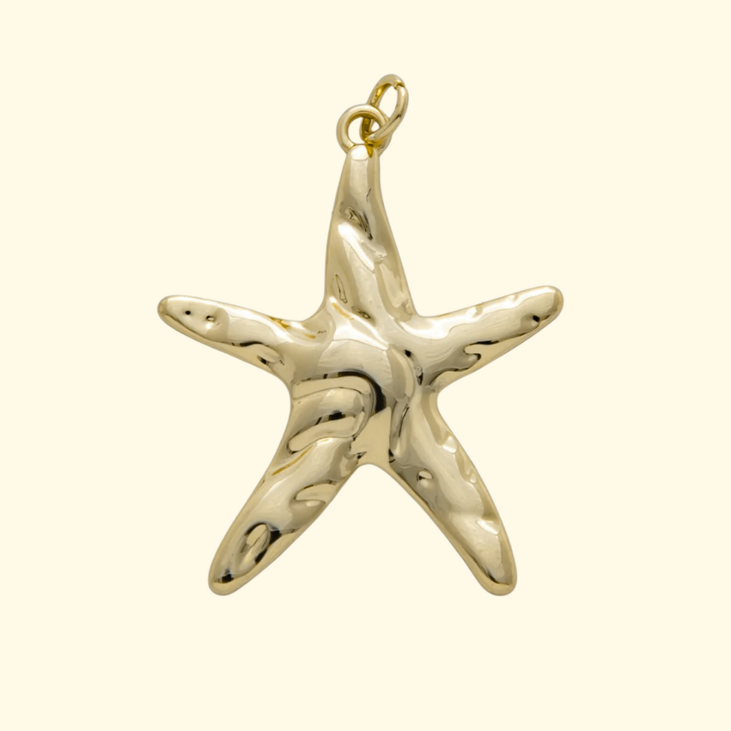 Big Hammered Starfish Charm